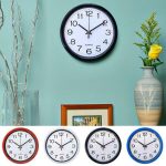 8 Inches Round Wall Clock Quartz Silent Movement Home Bedroom Clocks Decor