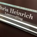 DESK NAME PLATE Personalized Glass Colored Acrylic Customized Laser Engraved