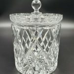 Heavy Clear Crystal Cookie Jar w Lid Biscuit Barrel Candy Dish w Lid 5 1 2