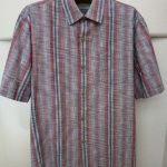 Tommy Bahama Men Shirt Medium Button Front Striped Pocket Short Sleeve Multicolo