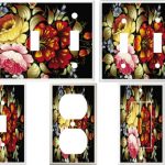ASAIN FLORAL DESIGN LIGHT SWITCH PLATE COVERS MULTI SIZES