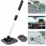Pivoting Windshield Cleaning Tool Portable Windshield Wonder Pads Durable Gray