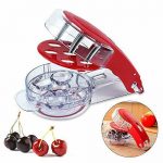 Revolutionary Cherry Pitter Olive Tool 6 Cherries Red Remover with Pit White