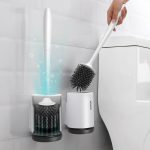Toilet Brush with Base Toilet Cleaning TPR Bathroom Toilet Brush US STOCK